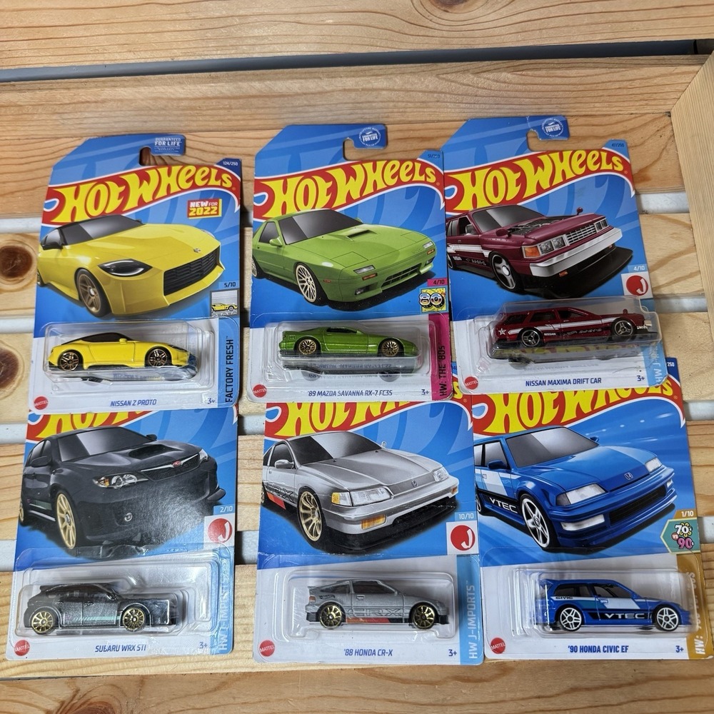 Hot Wheels Japan Subaru Nissan Honda Mazda Diecast Car 1:64 Scale New Lot (6)